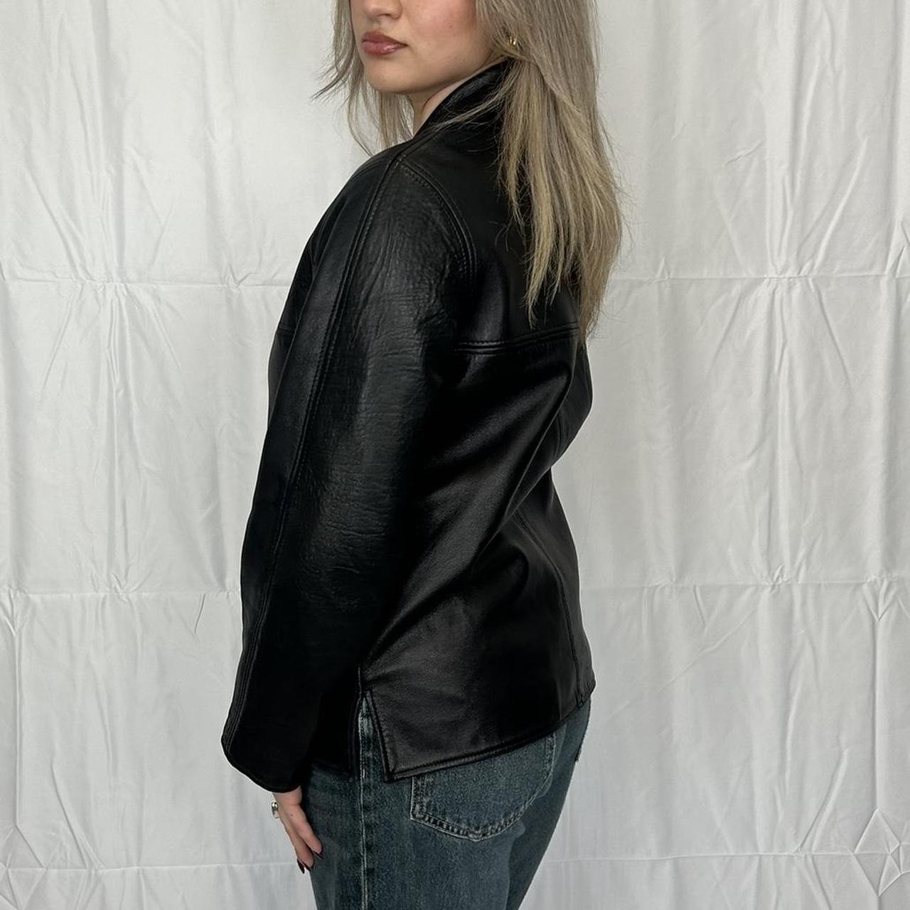 Vintage y2k style black leather jacket