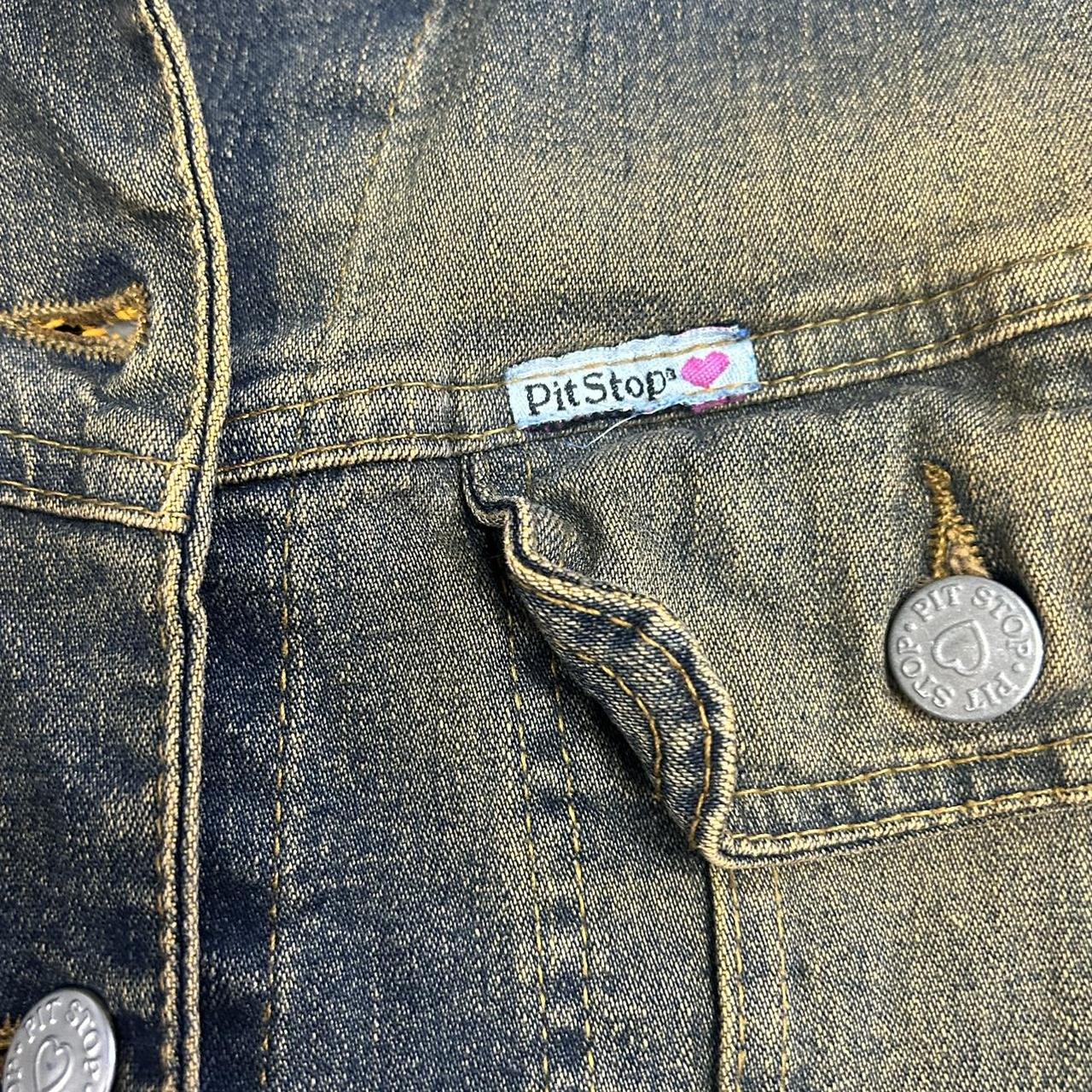 Vintage y2k style yellow tinted denim jacket