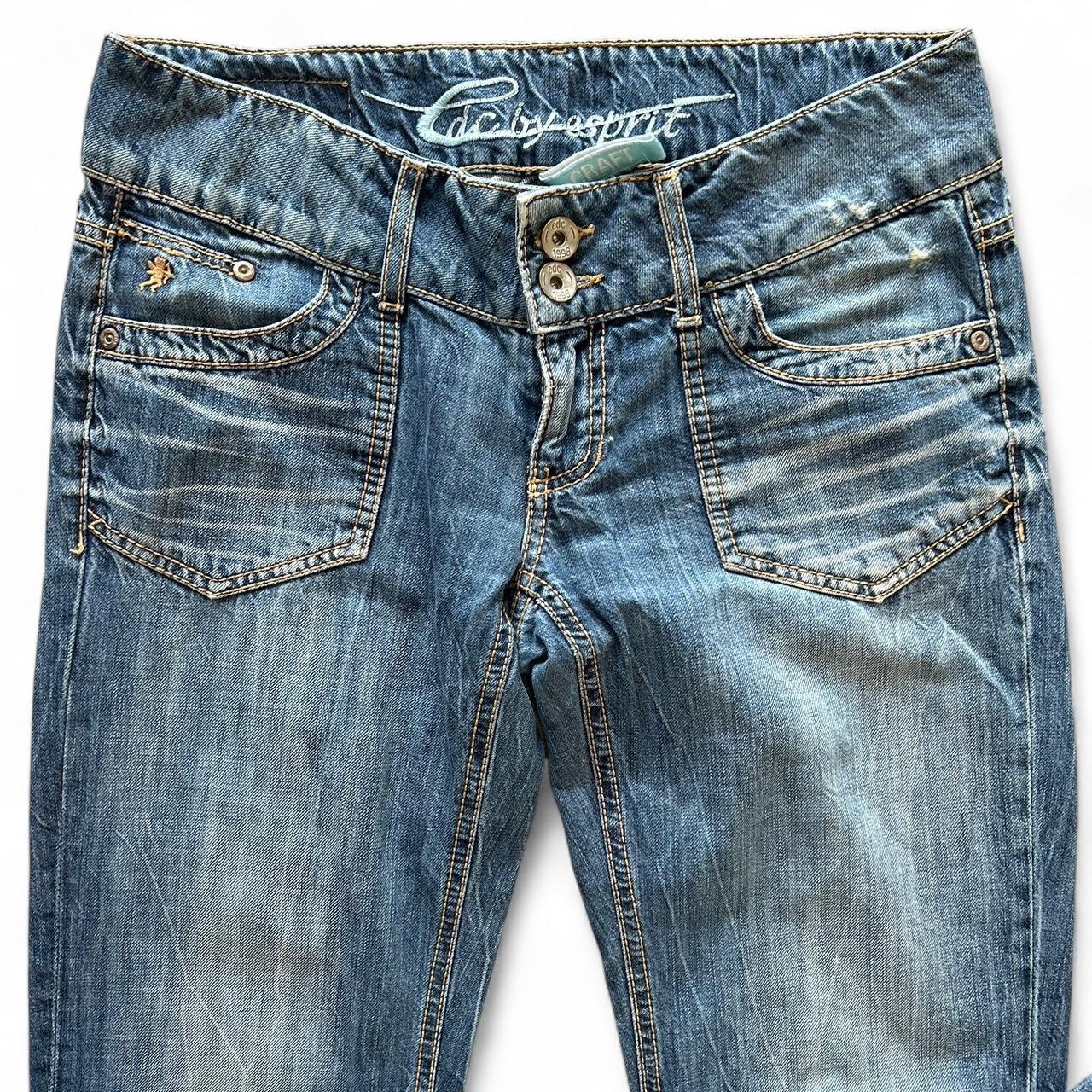 Vintage Y2K style mid wash straight leg jeans