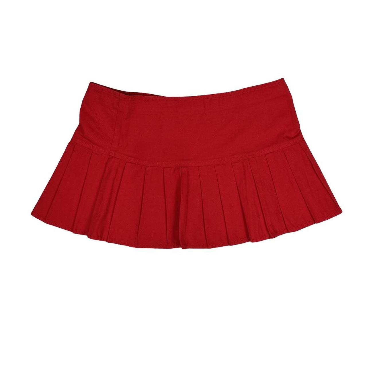 Vintage y2k style red pleated mini skirt