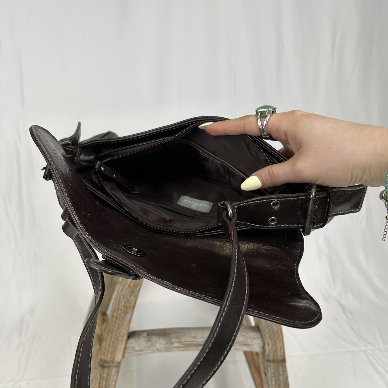 Vintage y2k style brown leather handbag