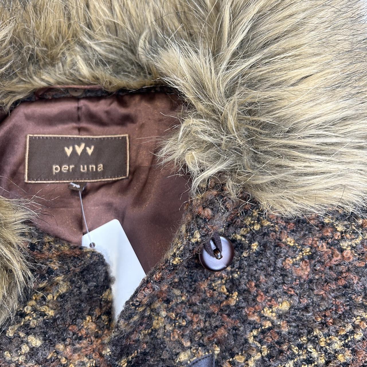 Vintage y2k style bouclé and faux fur jacket