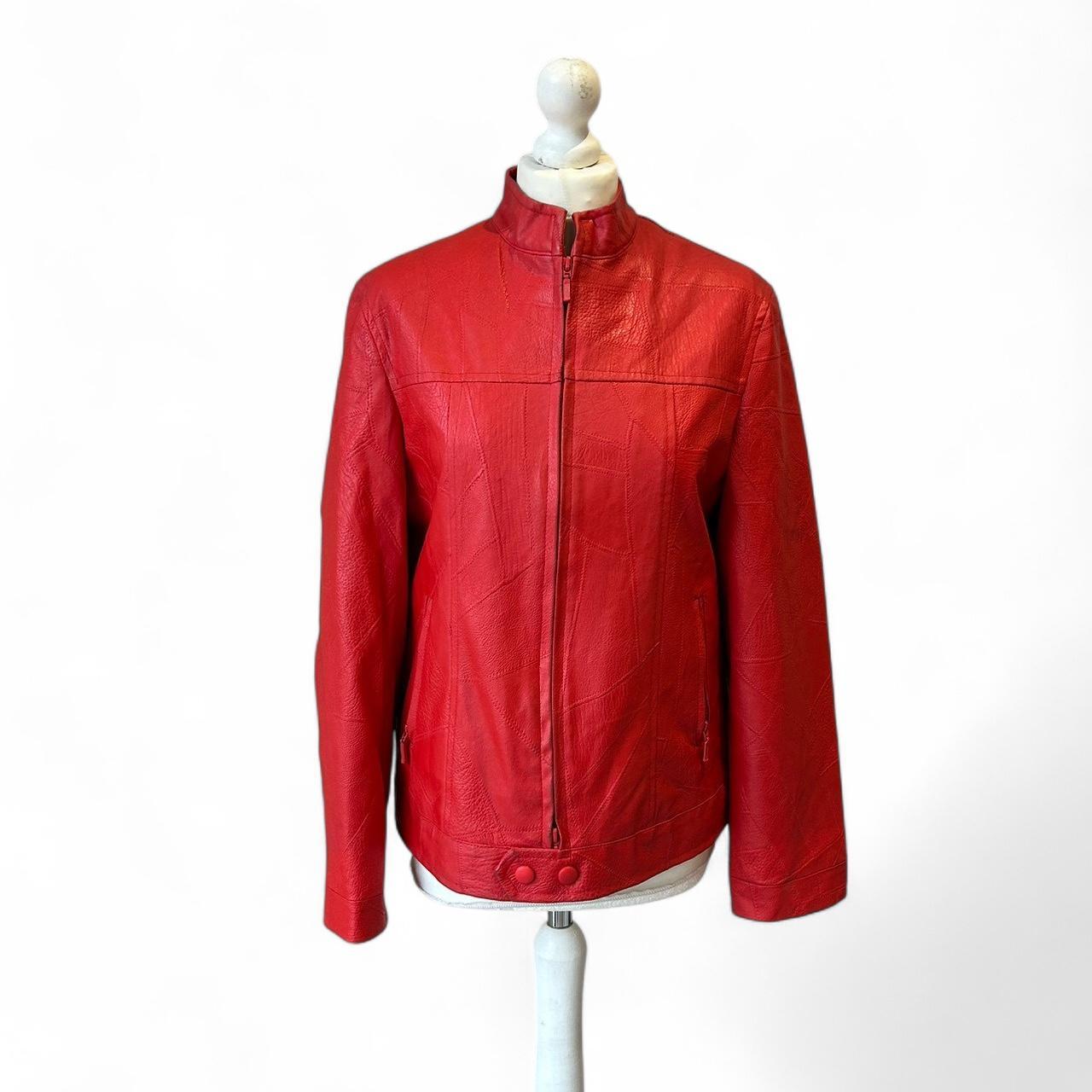 Vintage y2k style red leather jacket