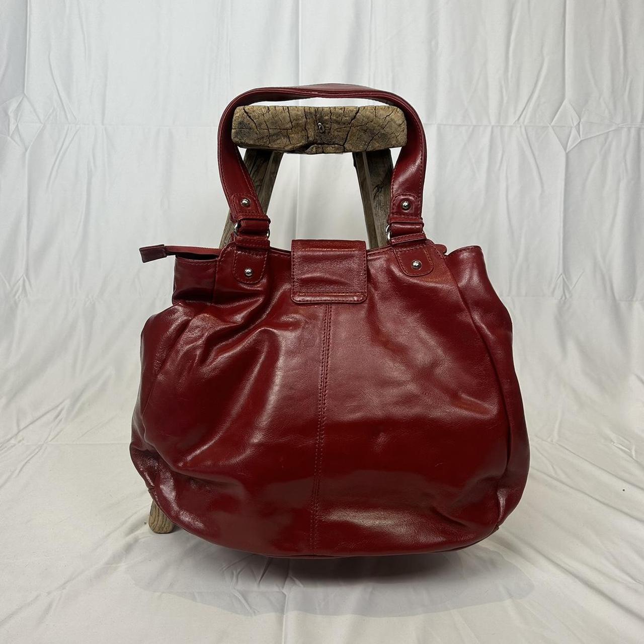 Vintage y2k style cherry red leather shoulder bag