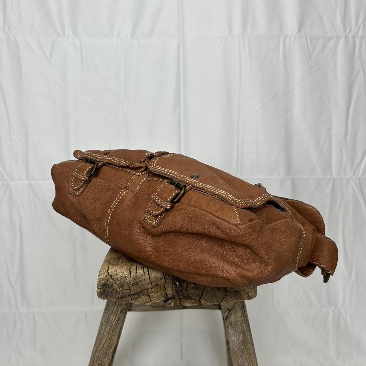 Vintage y2k style brown slouchy leather shoulder bag