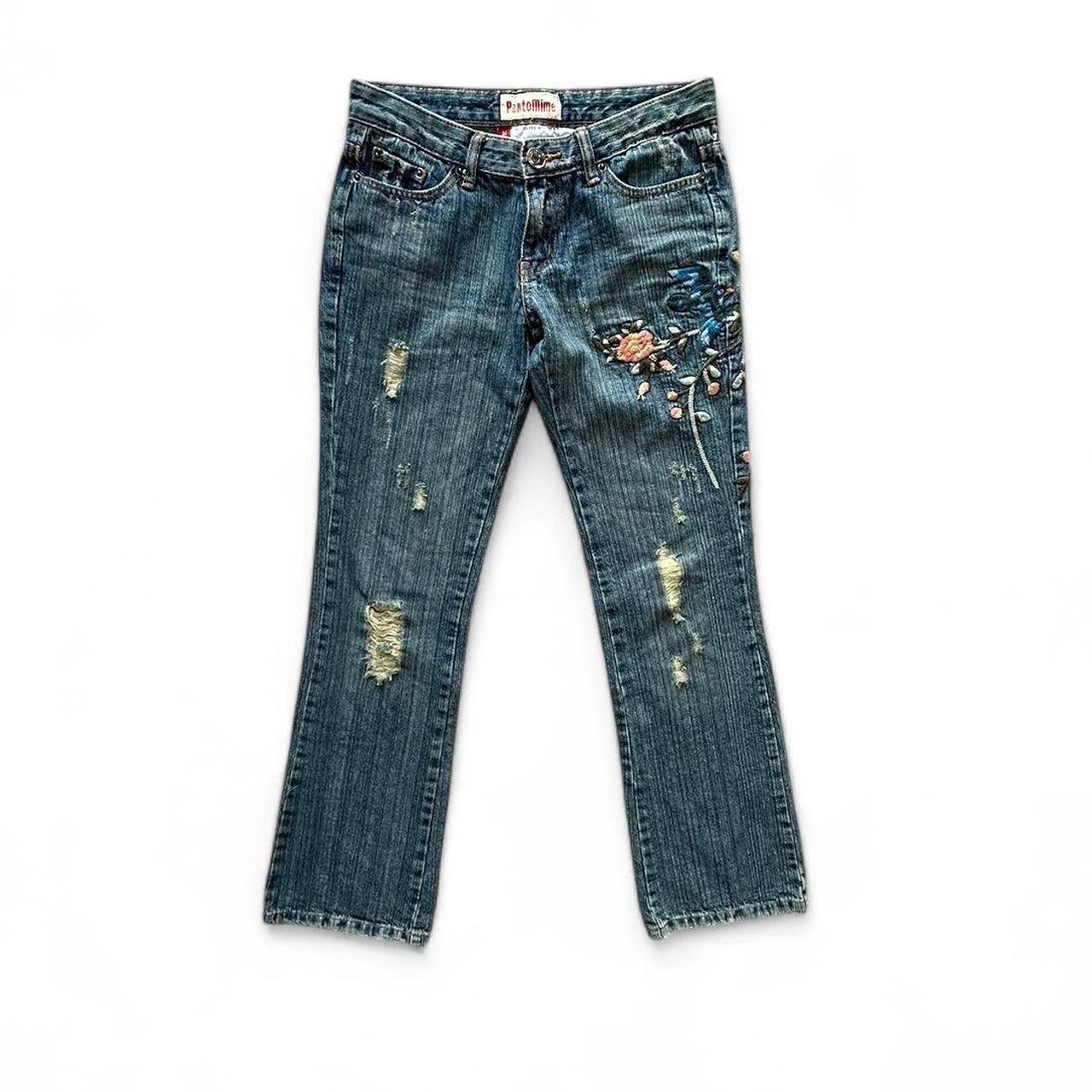 Vintage Y2K style mid wash straight leg jeans