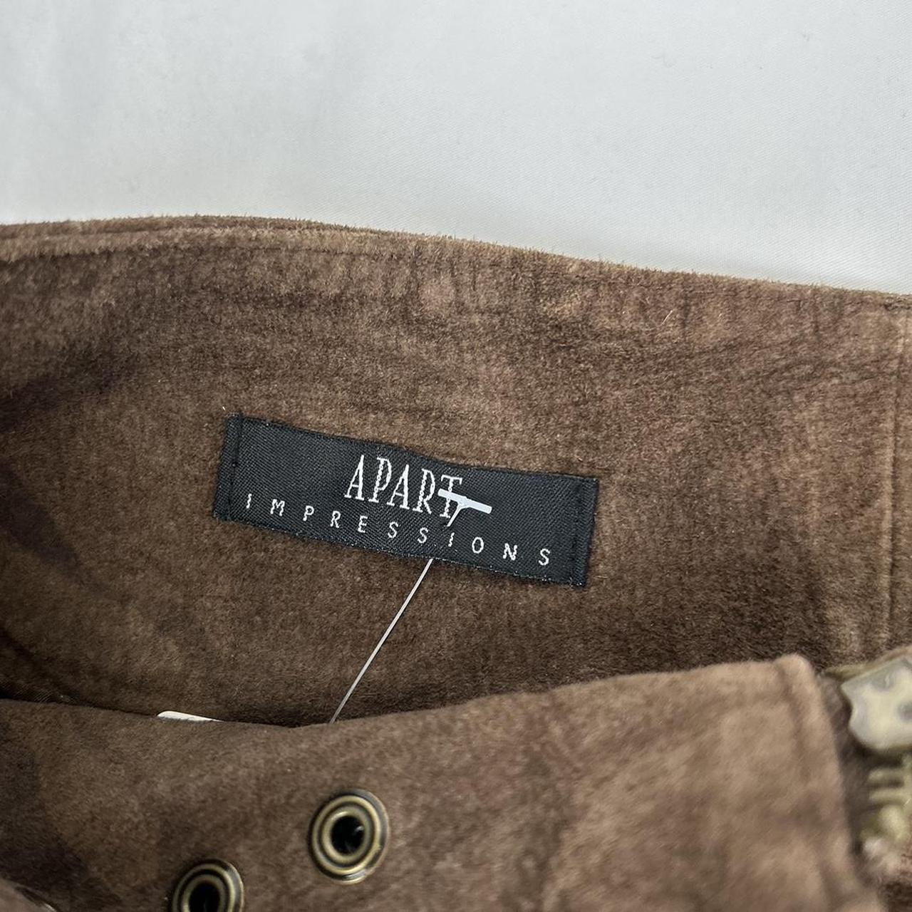 Vintage y2k style brown suede leather mini skirt
