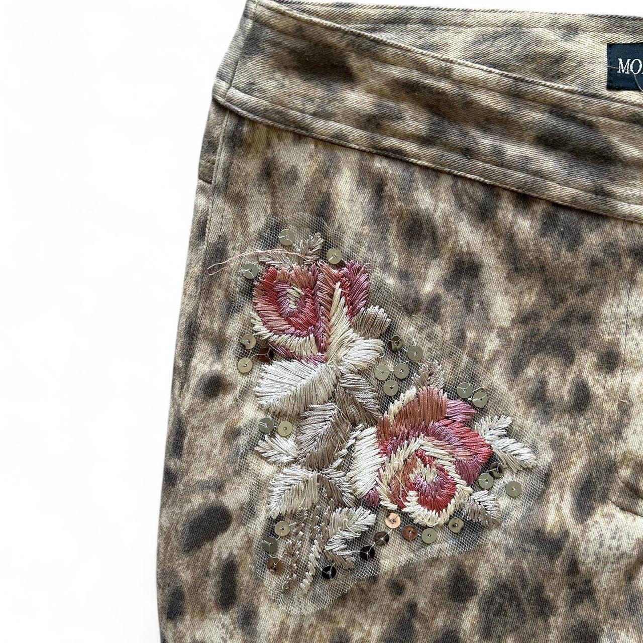 Vintage Y2K style cheetah print straight leg trousers