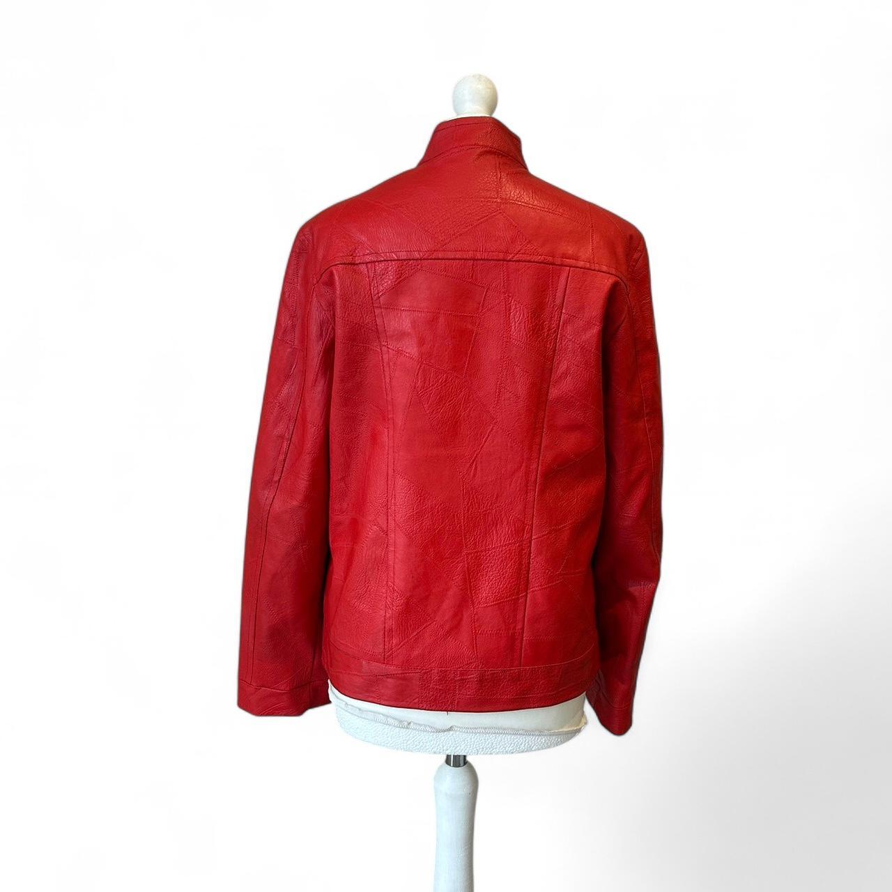 Vintage y2k style red leather jacket