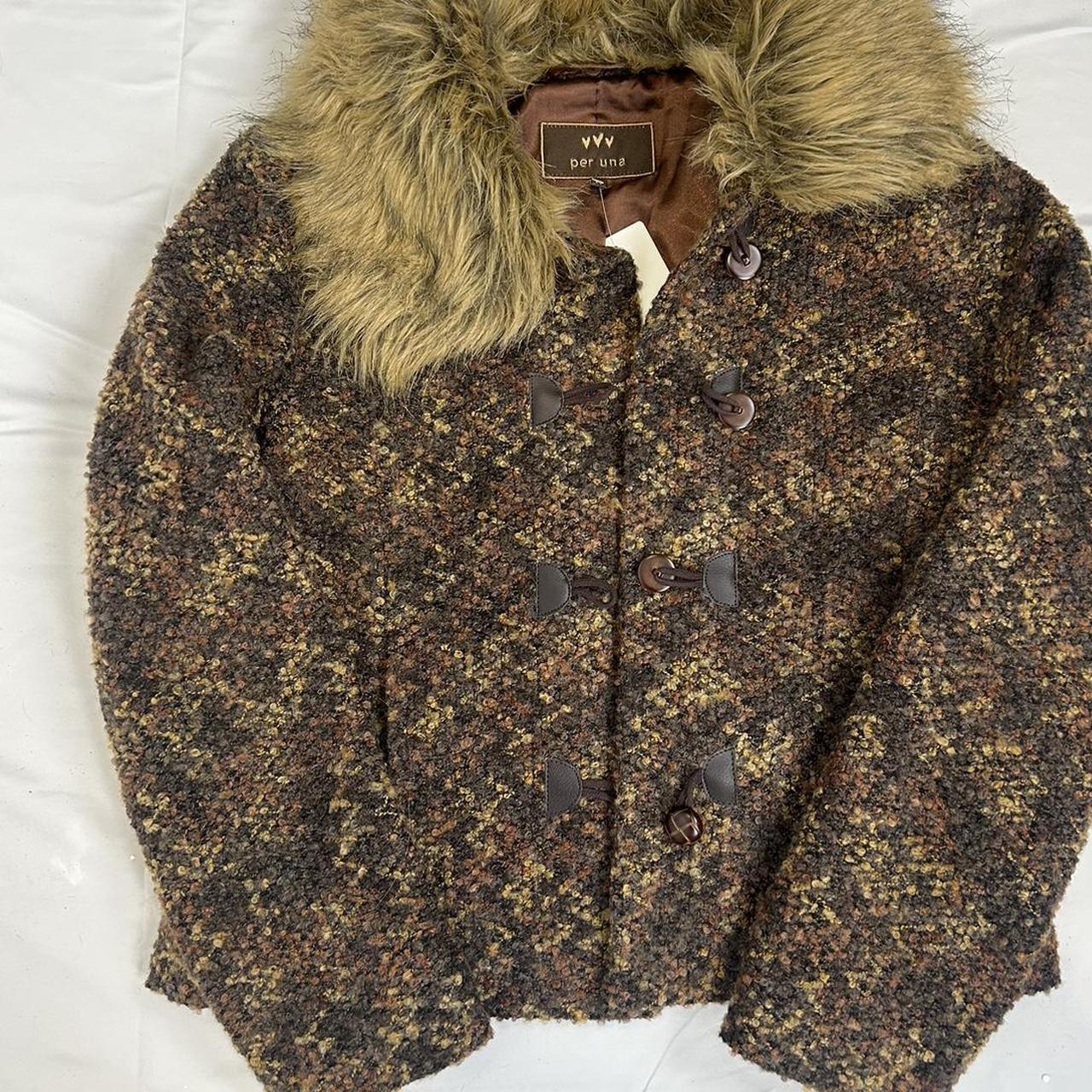 Vintage y2k style bouclé and faux fur jacket