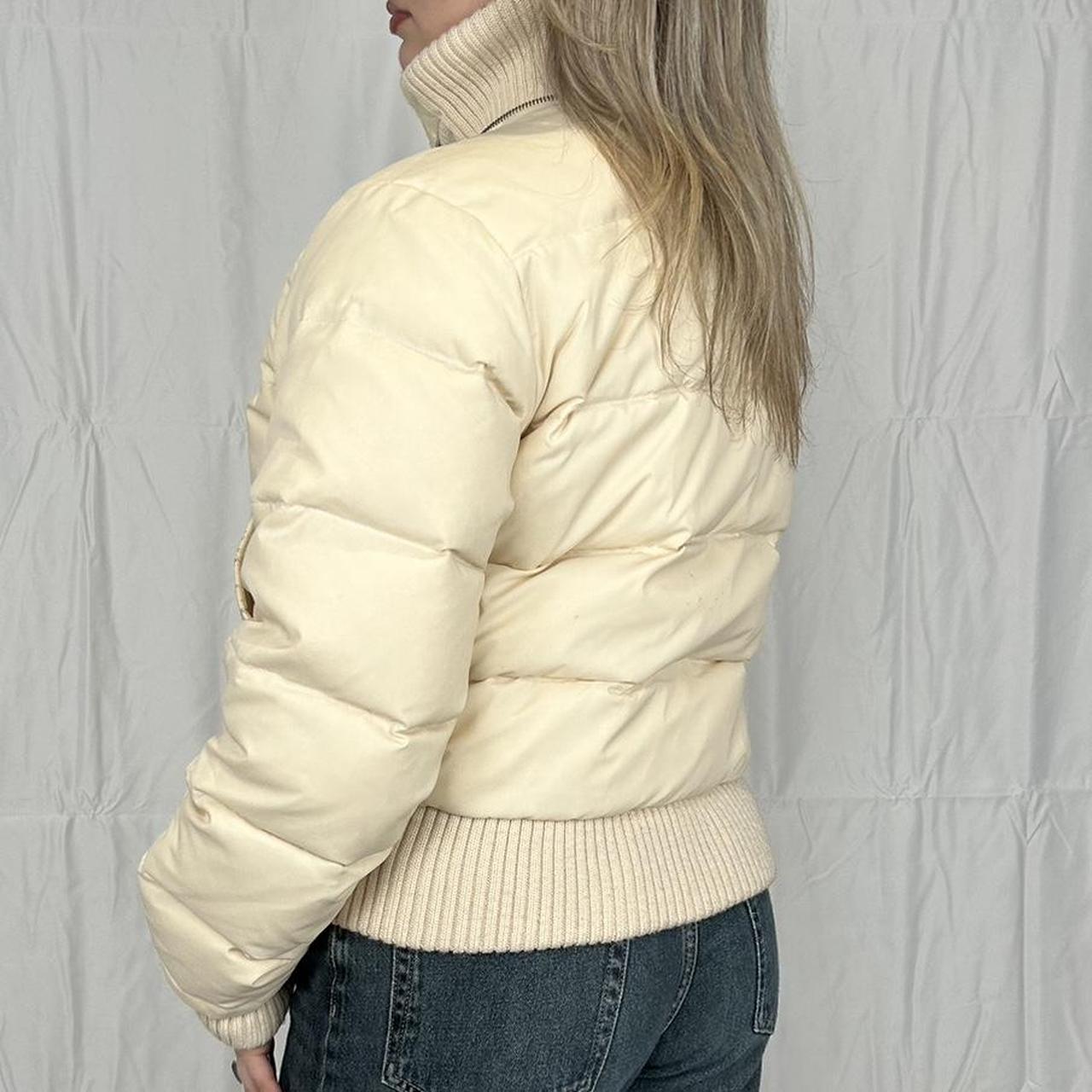Vintage y2k style cream puffer jacket