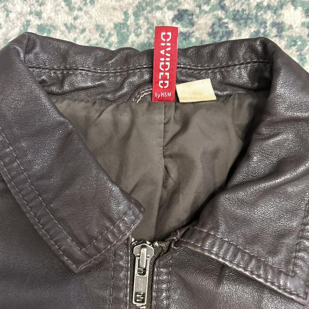 Vintage y2k style brown leather jacket