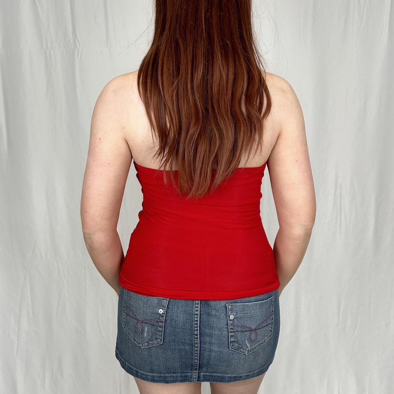 Vintage y2k style red sequin halterneck top