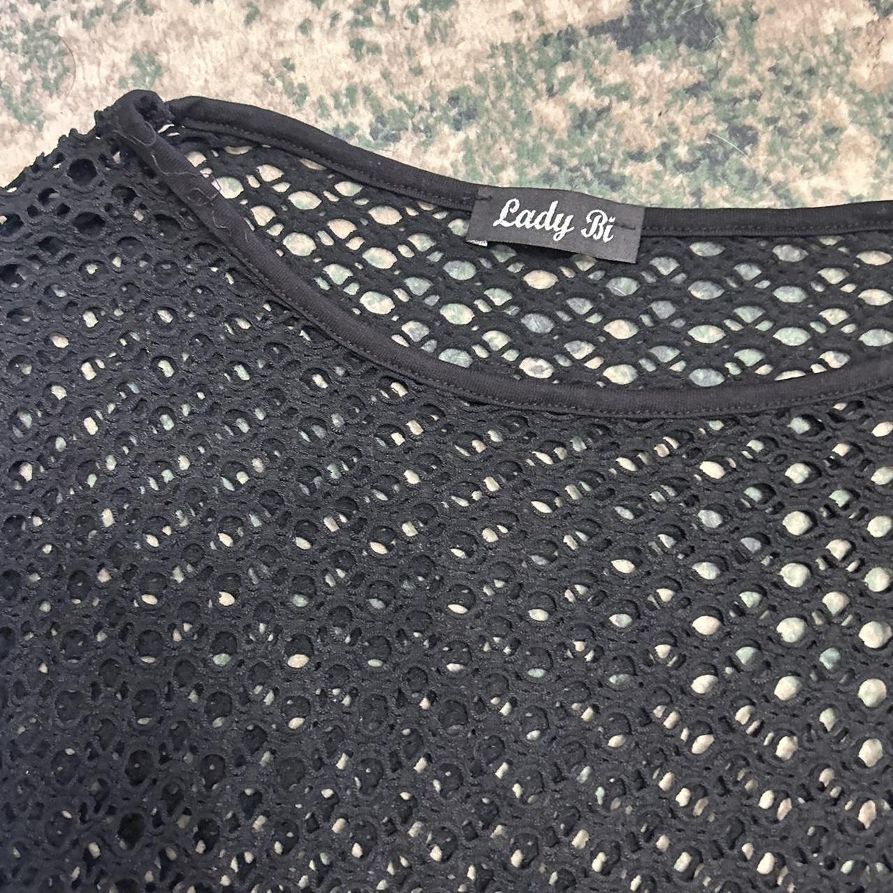 Vintage y2k style black mesh crop top