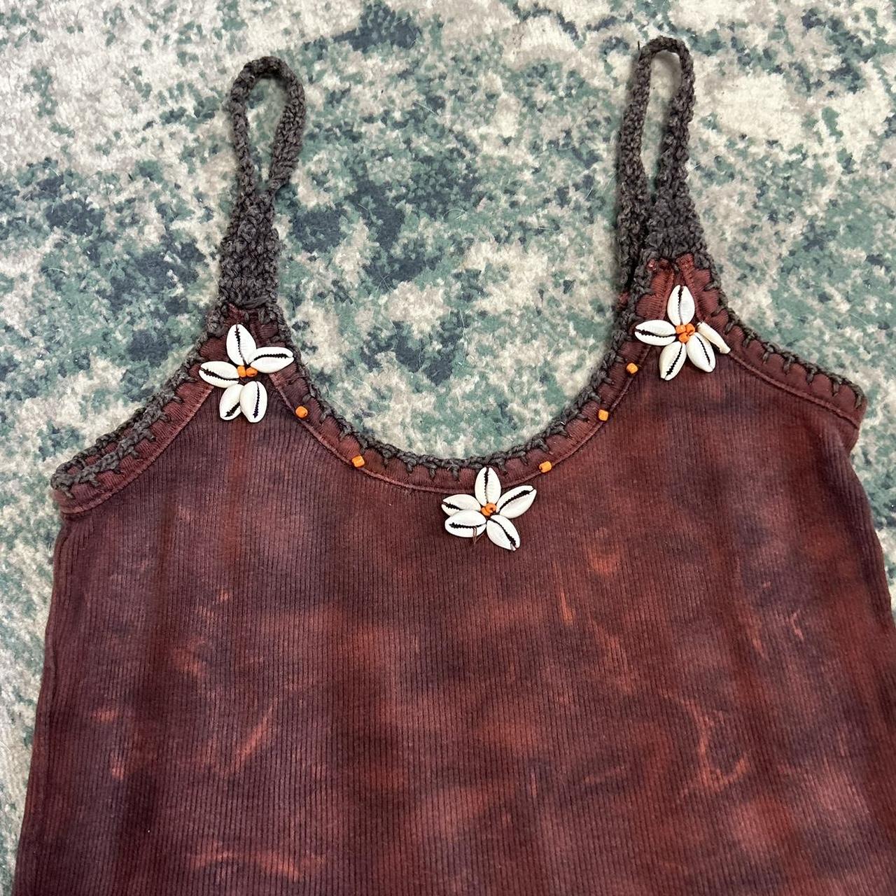 Vintage y2k style brown embellished cami