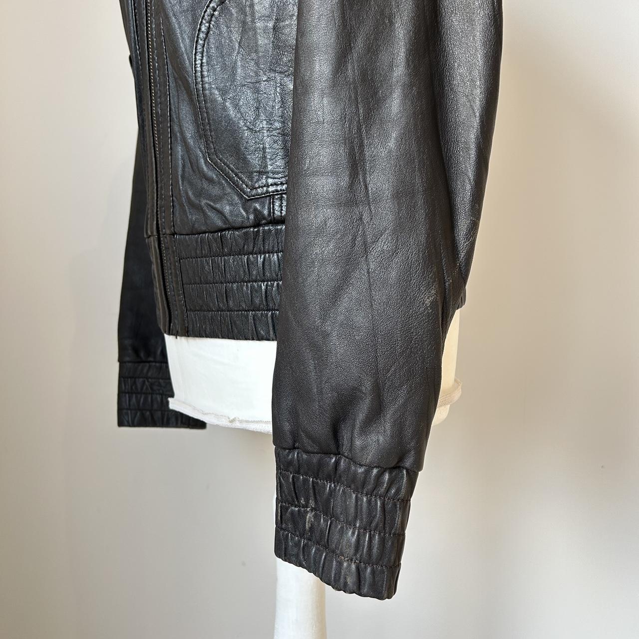 Vintage y2k style brown leather jacket 🤎