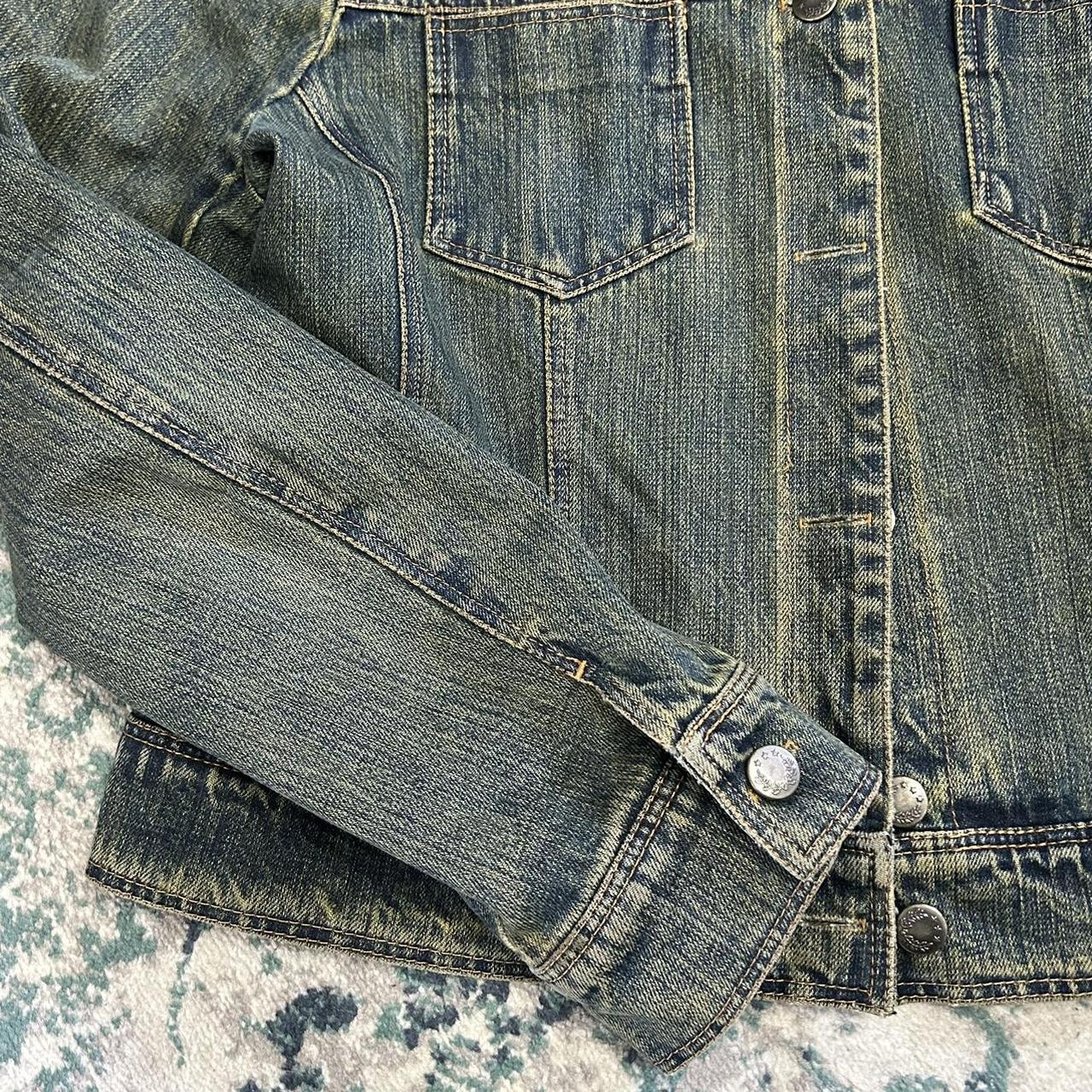 Vintage y2k style distressed denim jacket