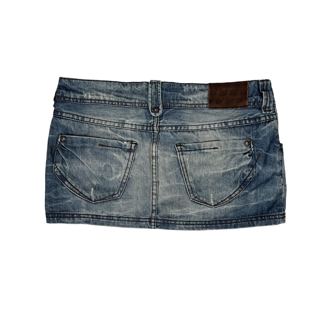 Vintage y2k style mid wash denim mini skirt