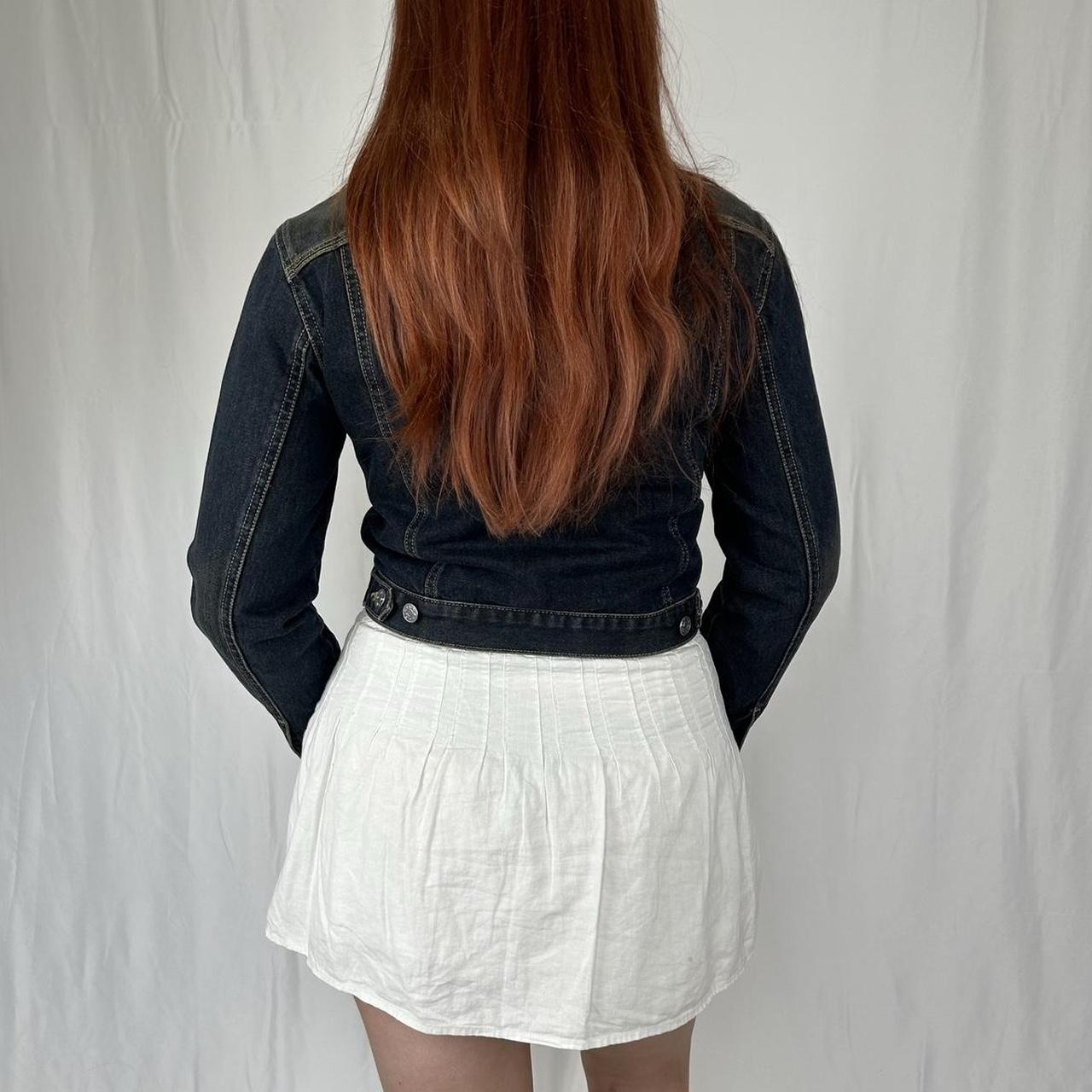 Vintage y2k style dark wash denim jacket