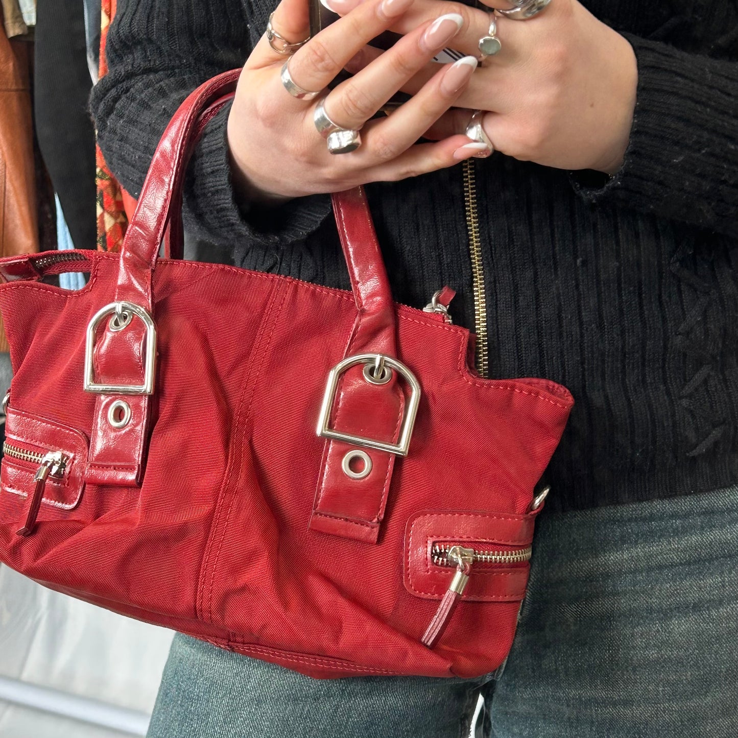 Vintage y2k style red handbag