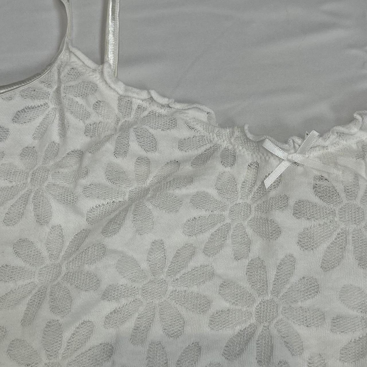 Vintage y2k style white floral cami