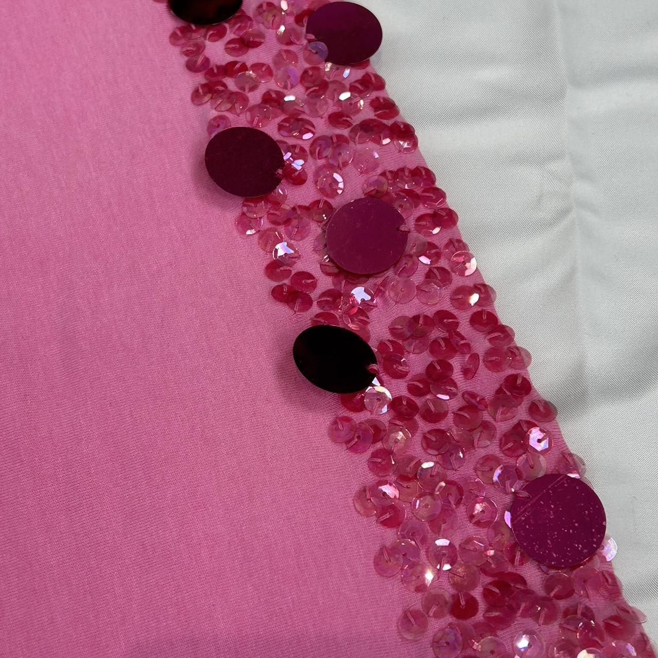 Vintage y2k style pink sequin bandeau top