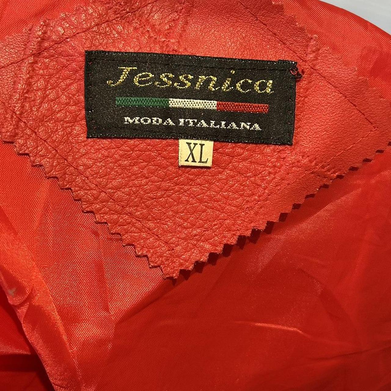 Vintage y2k style red leather jacket