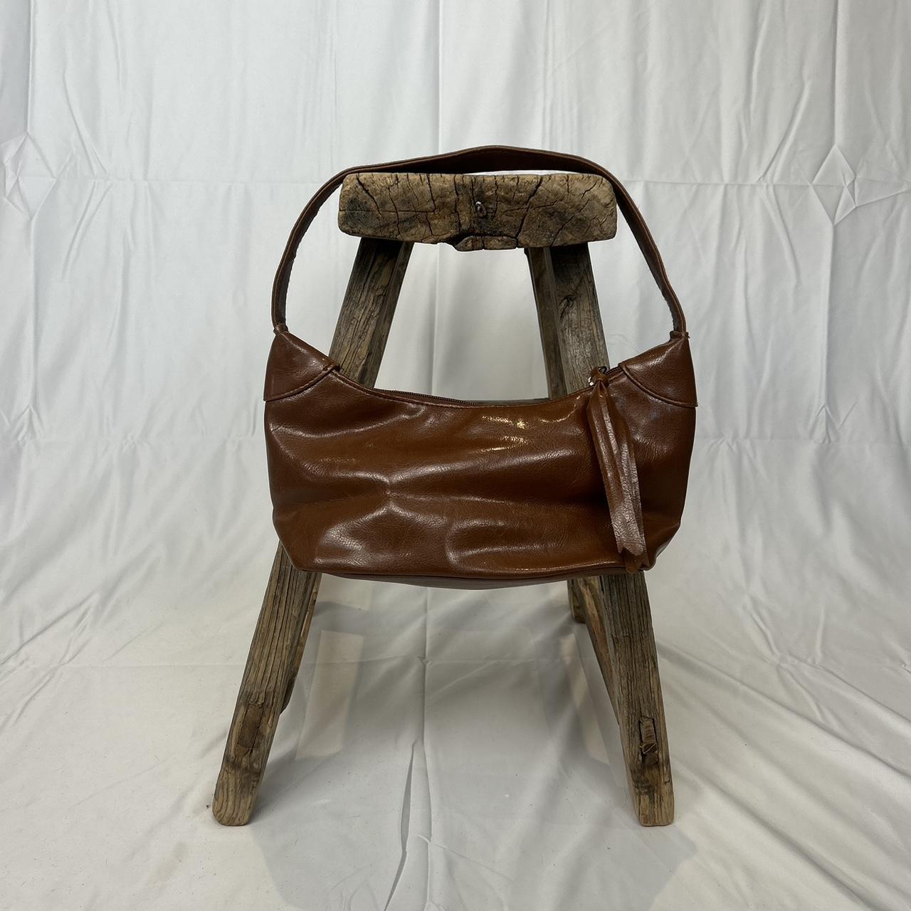 Vintage y2k style brown faux leather shoulder bag