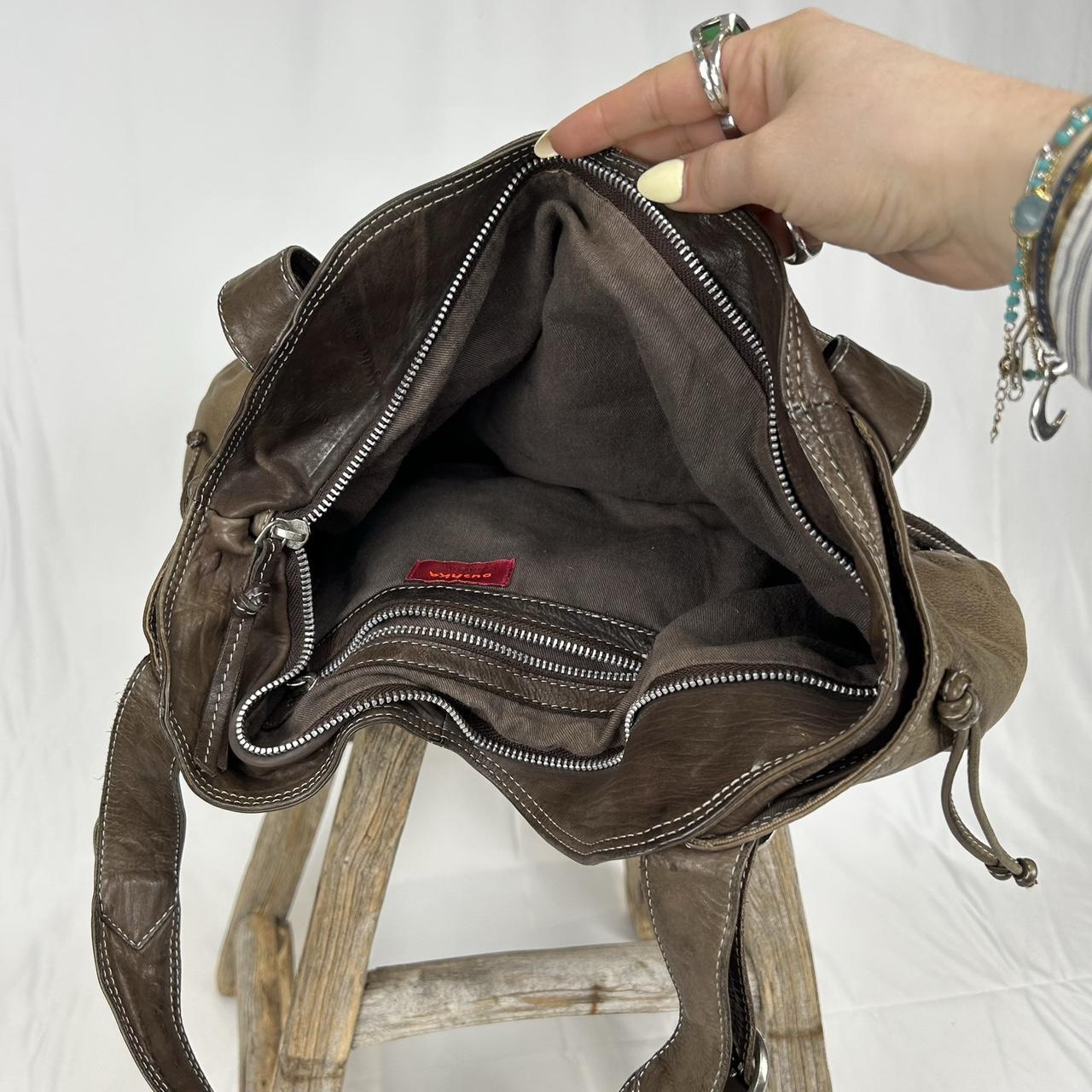 Vintage y2k style brown slouchy leather handbag