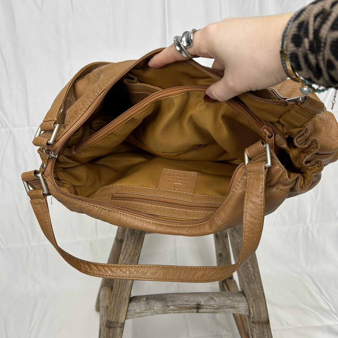 Vintage y2k style brown slouchy leather shoulder bag