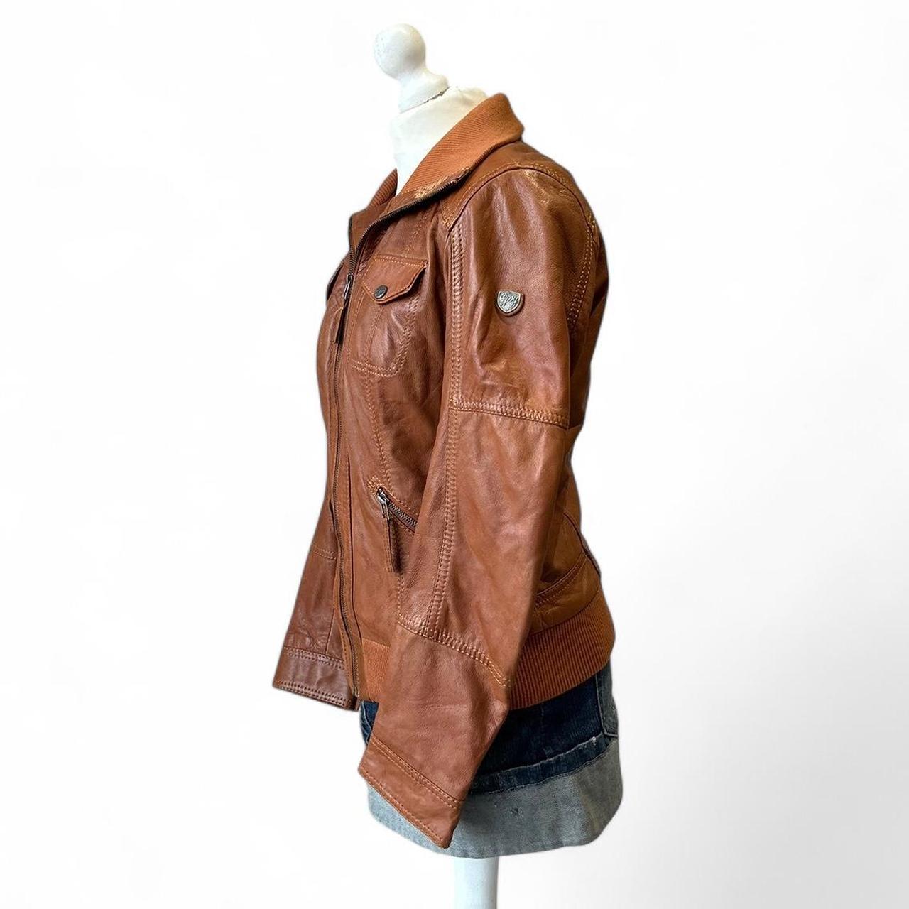 Vintage y2k style brown leather jacket 🤎