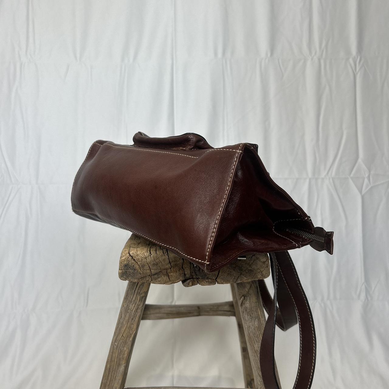 Vintage y2k style brown leather shoulder bag