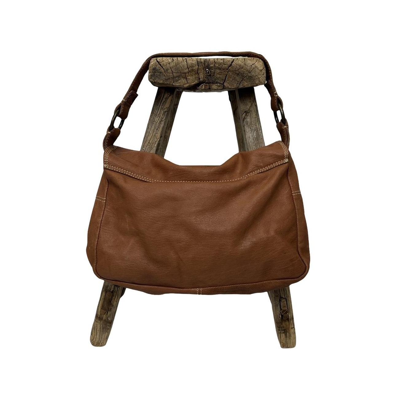 Vintage y2k style brown slouchy leather shoulder bag