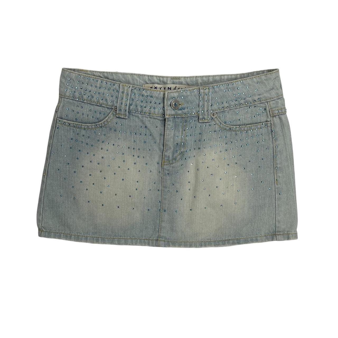 Vintage y2k style diamanté denim mini skirt