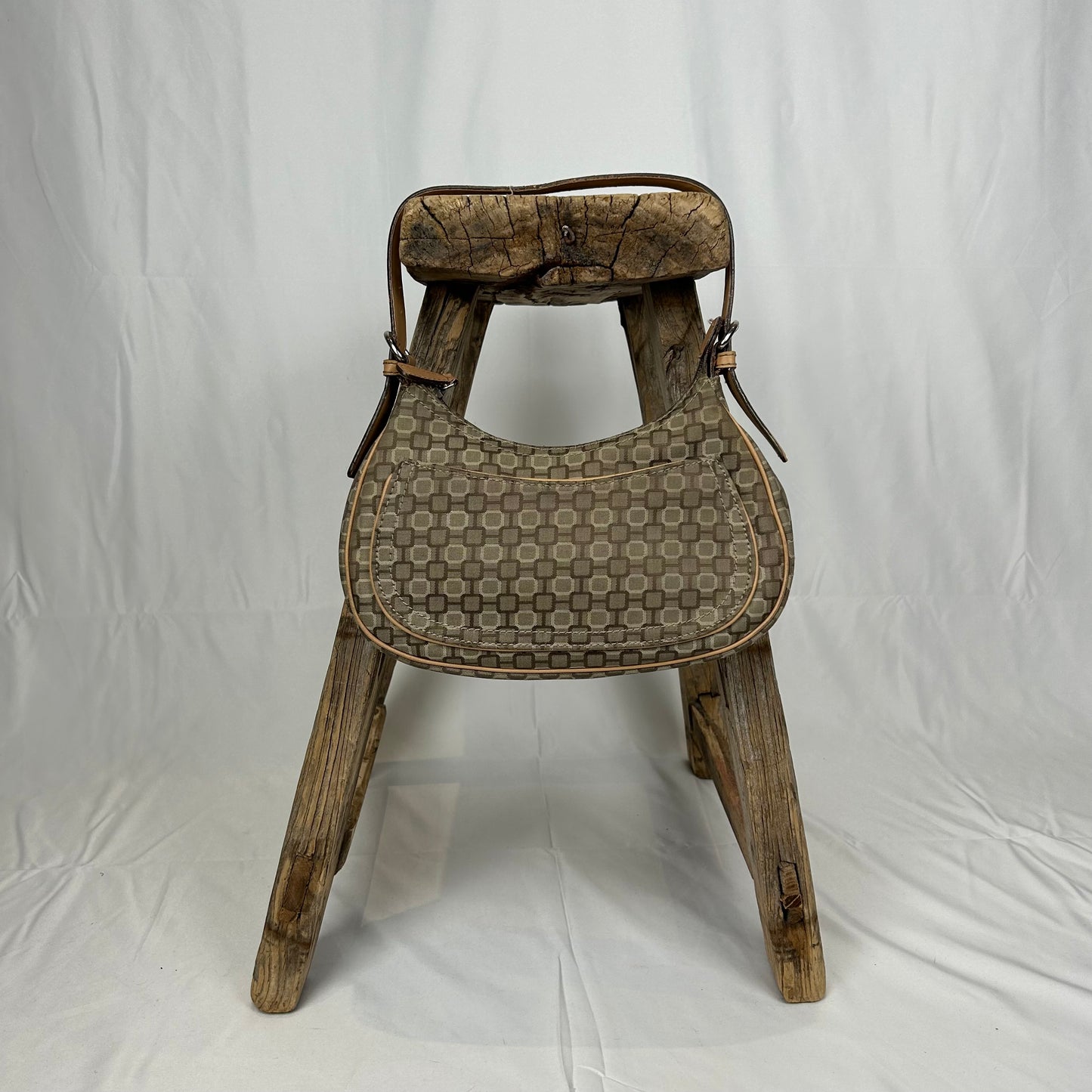 Vintage y2k style printed shoulder bag