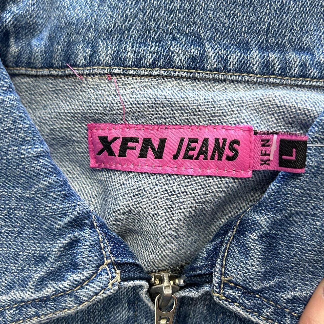 Vintage y2k style mid wash zip up denim jacket