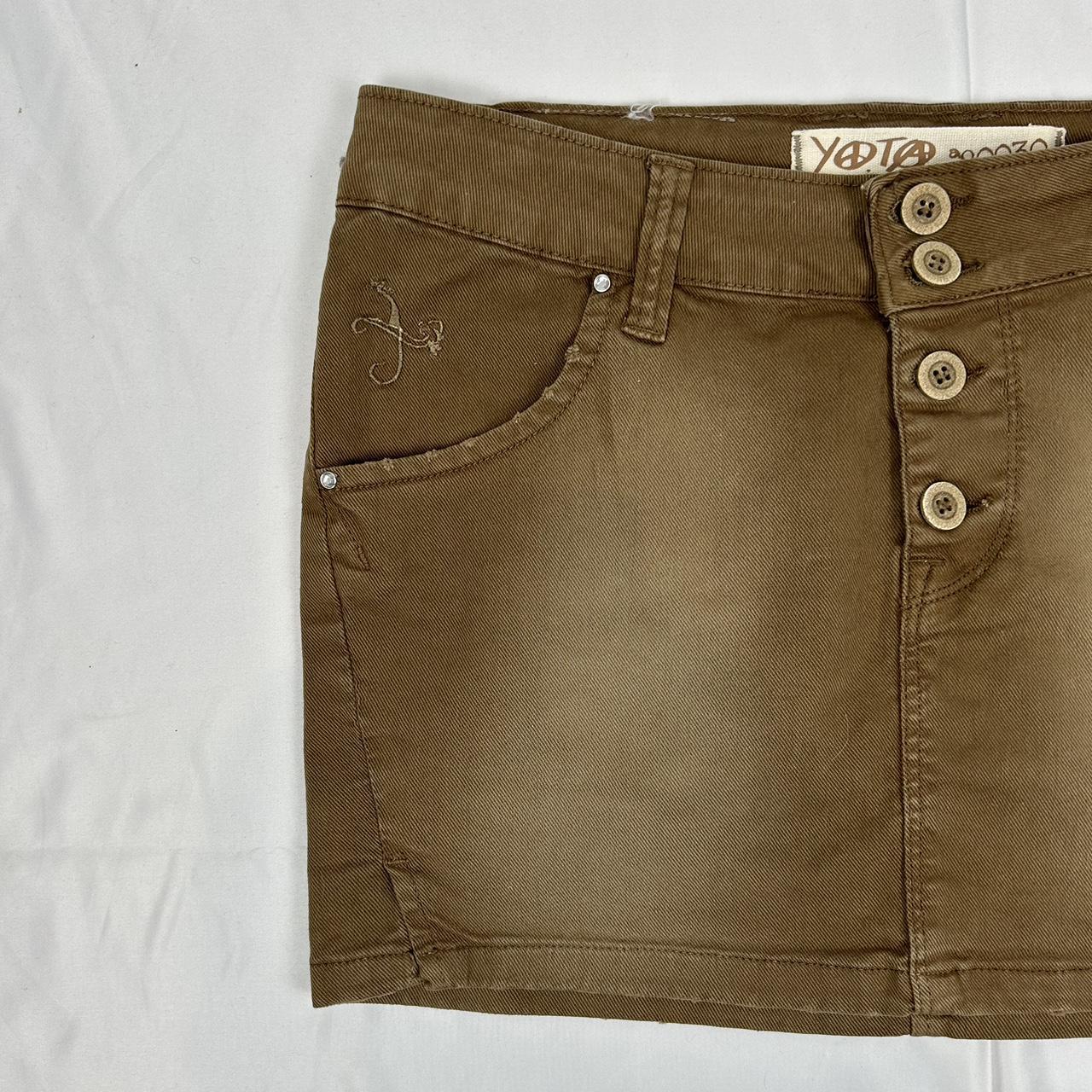 Vintage y2k style brown denim mini skirt