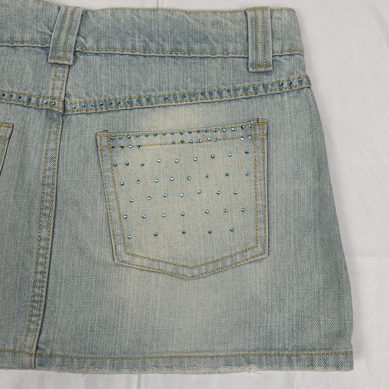 Vintage y2k style diamanté denim mini skirt