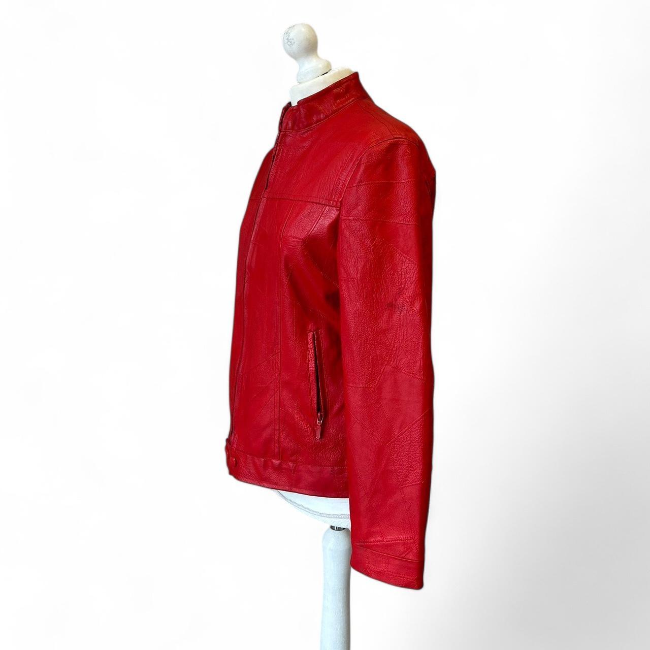 Vintage y2k style red leather jacket