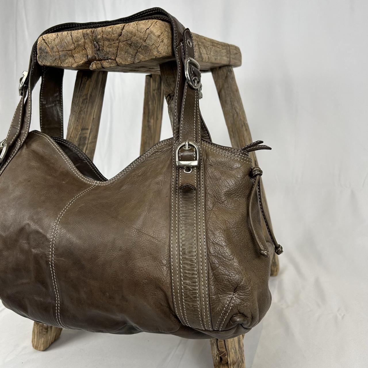 Vintage y2k style brown slouchy leather handbag
