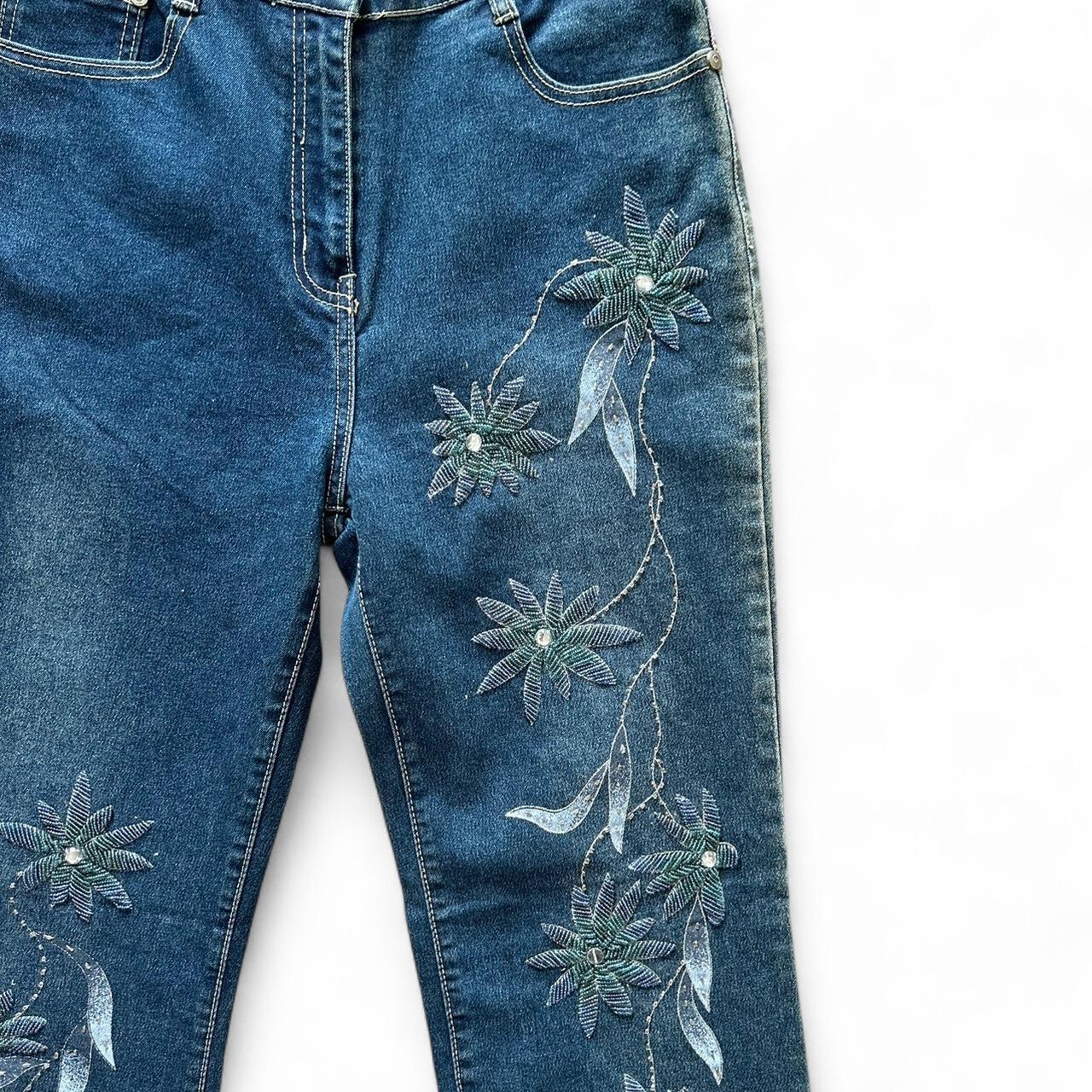 Vintage Y2K style dark wash straight leg jeans