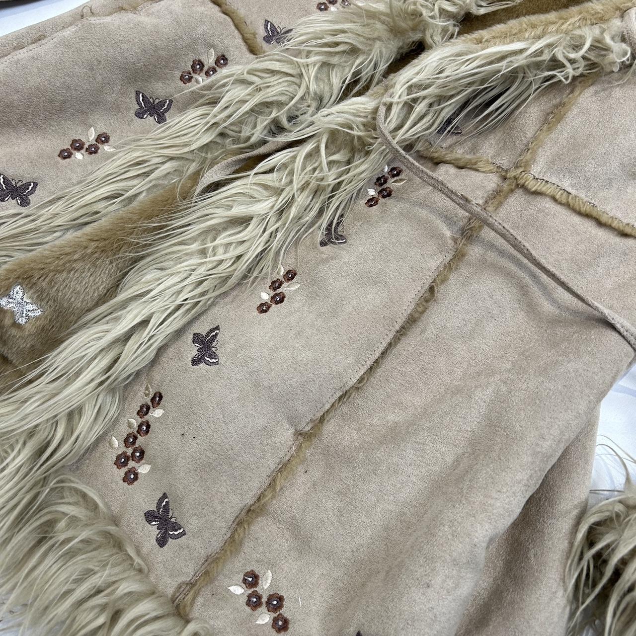 Vintage y2k style cream afghan coat