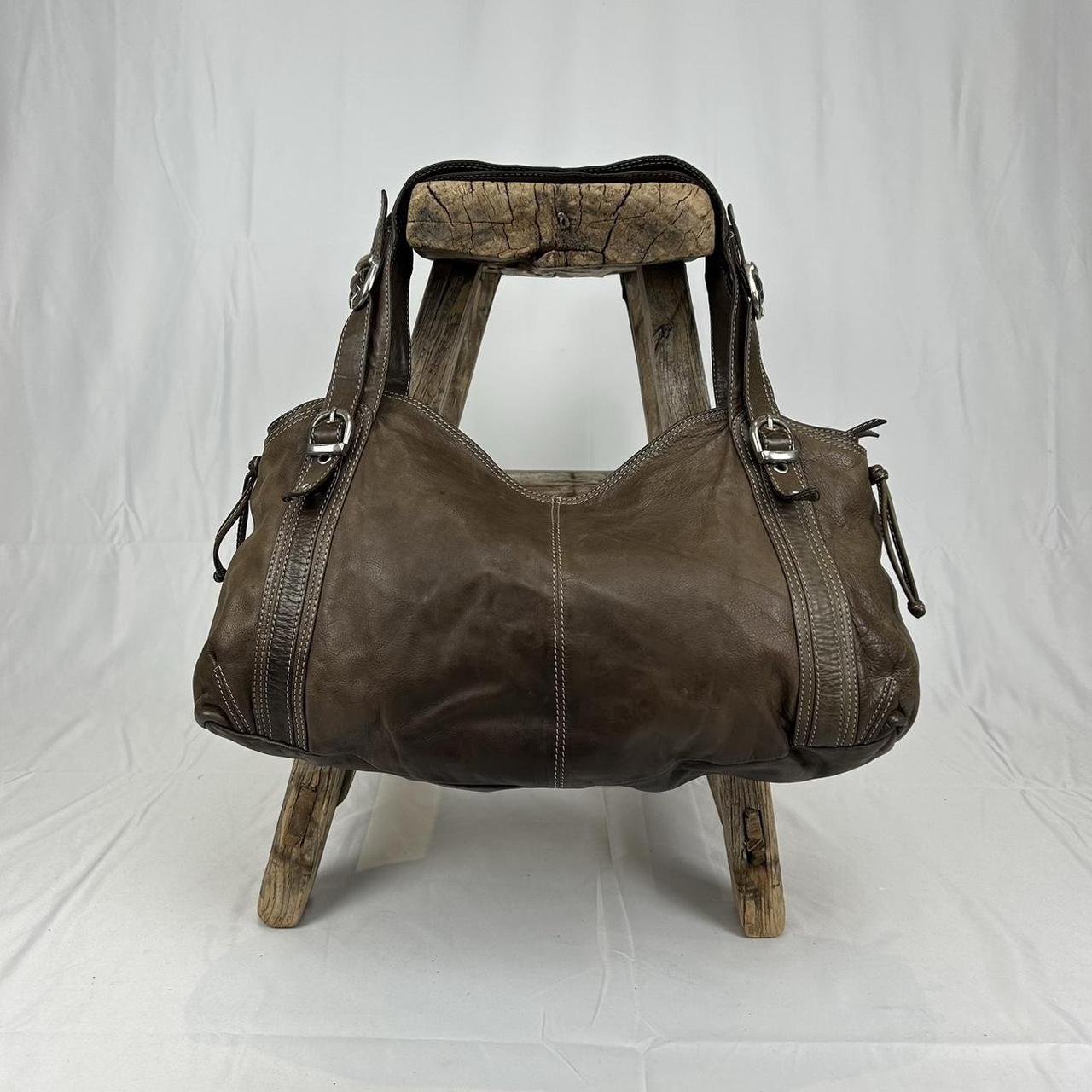 Vintage y2k style brown slouchy leather handbag