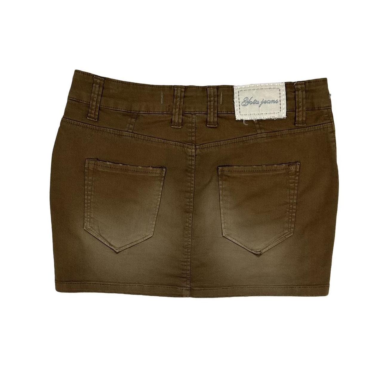 Vintage y2k style brown denim mini skirt