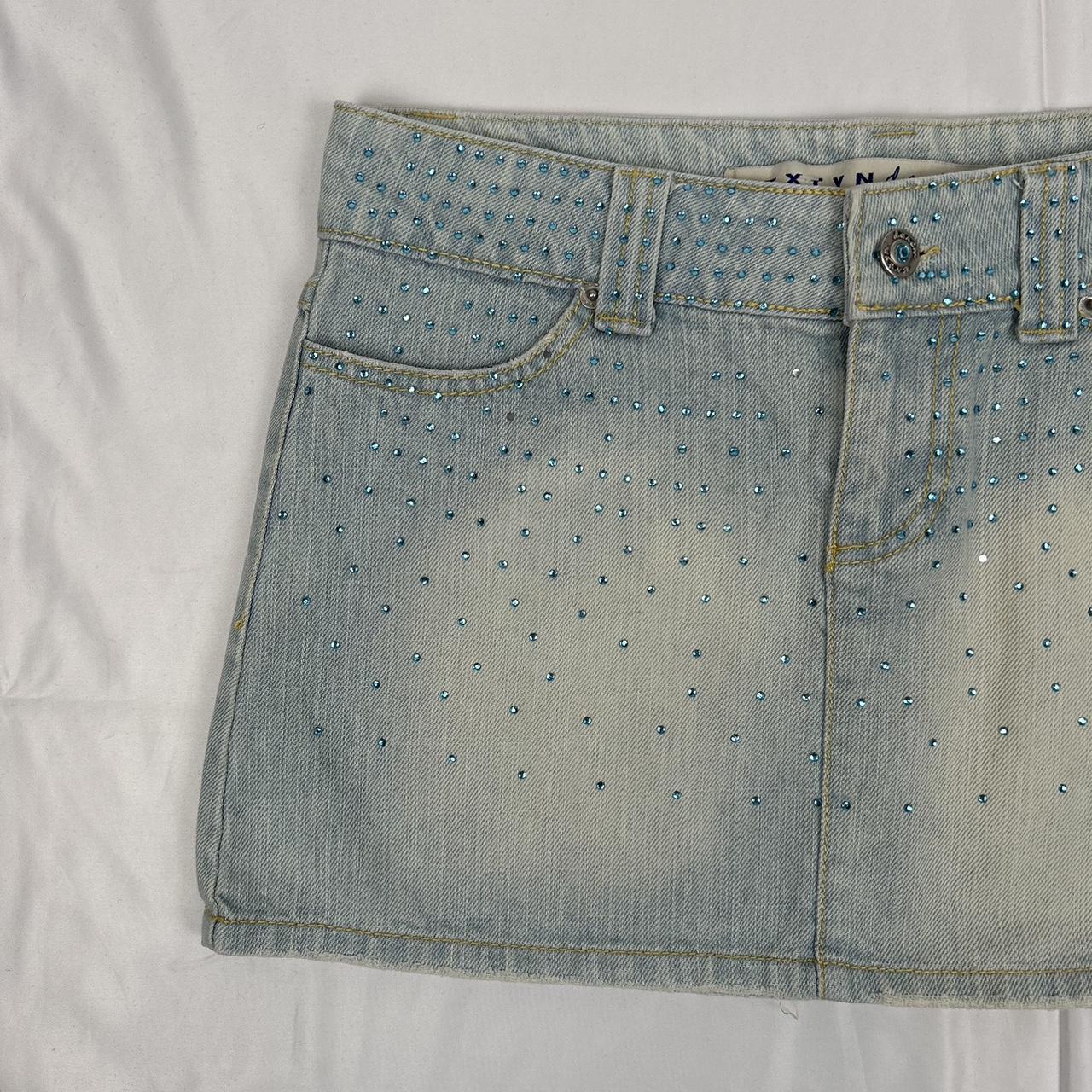 Vintage y2k style diamanté denim mini skirt