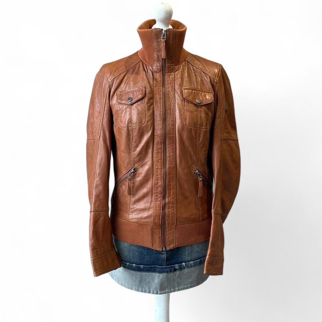 Vintage y2k style brown leather jacket 🤎
