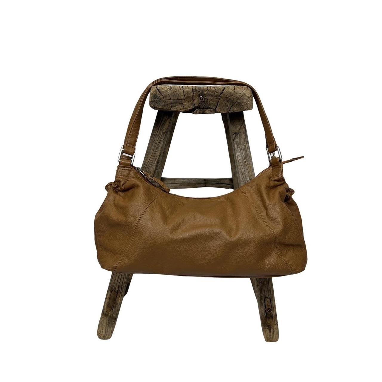 Vintage y2k style brown slouchy leather shoulder bag