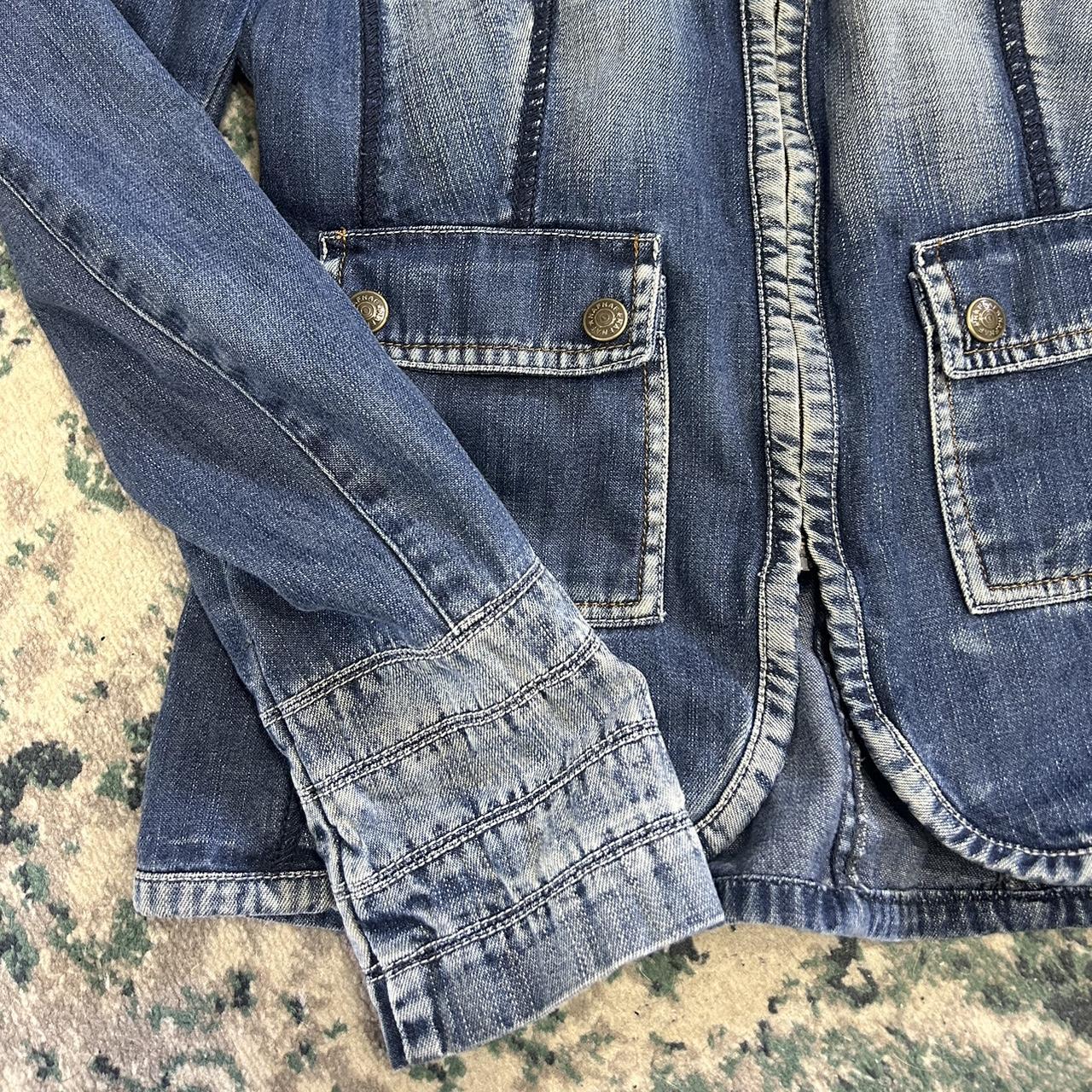 Vintage y2k style faded denim zip up jacket