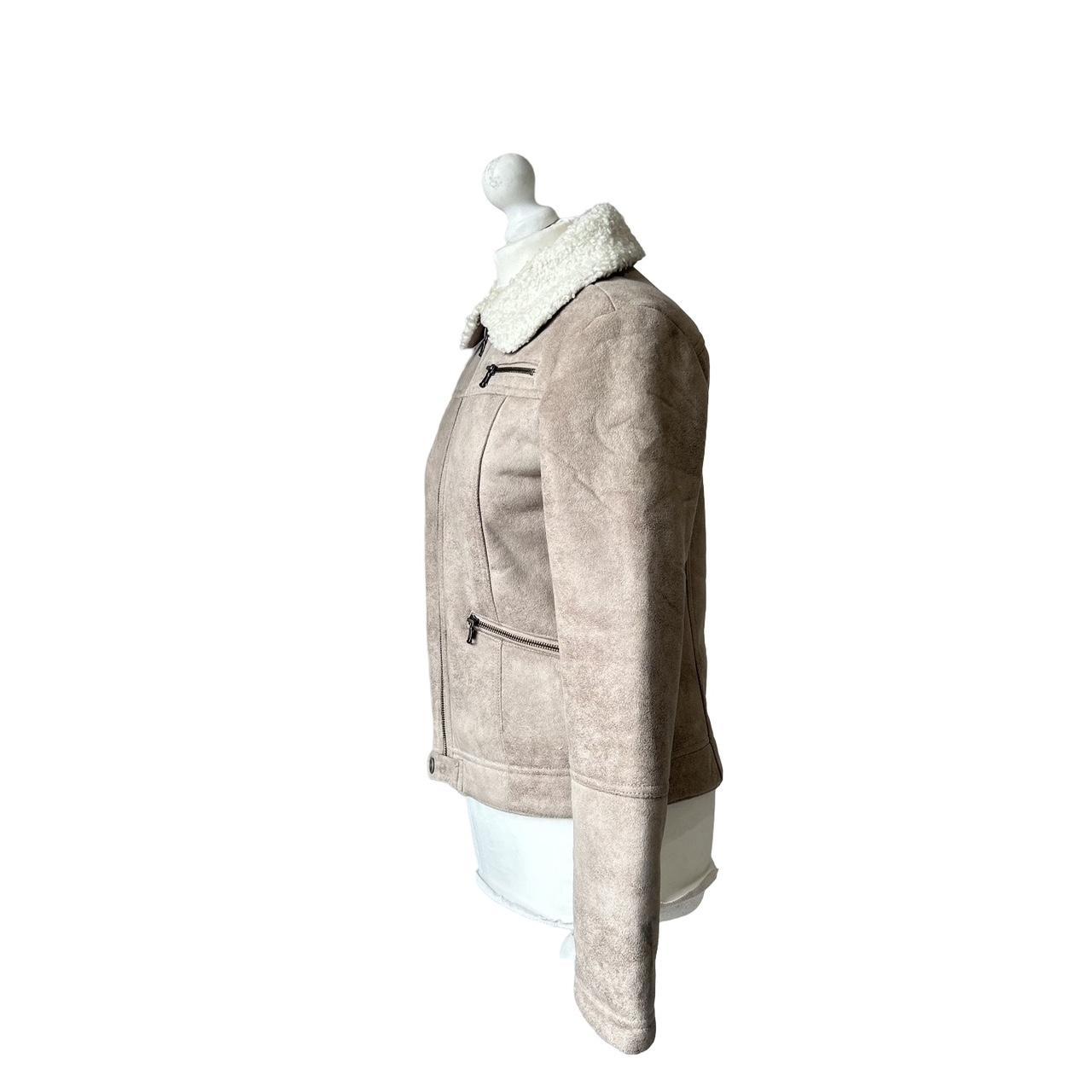 Vintage y2k style beige sheepskin jacket