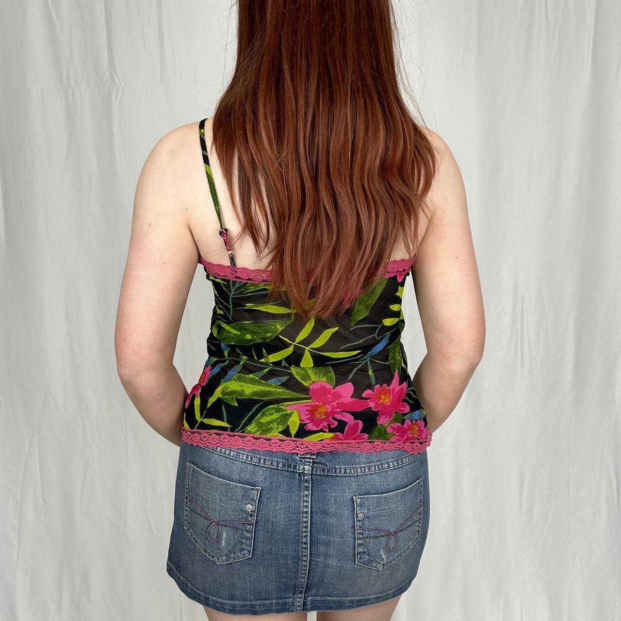 Vintage y2k style tropical printed cami